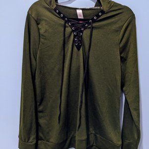 Olive Green Hoodie Sweater